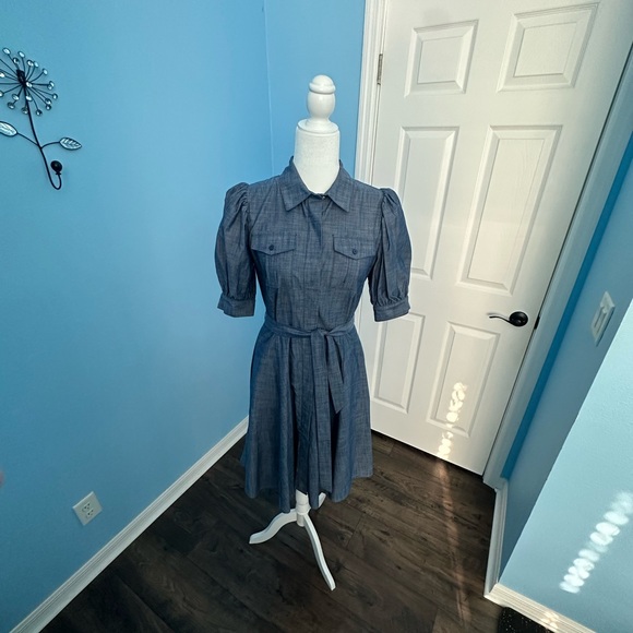 CALVIN KLEIN FIT & FLARE SHIRT DRESS SIZE 4 - Picture 2 of 3